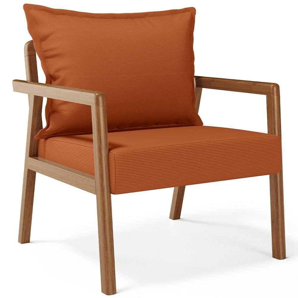 Poltrona Decorativa E Living Alícia B04 Tecido Terracota - Lyam Decor