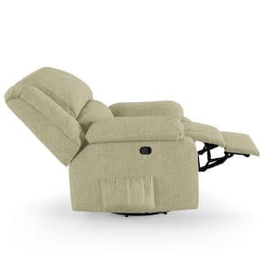 Poltrona Do Papai Reclinável Pietra Glider Giratória Usb Fh9 Linho Bege - Mpozenato