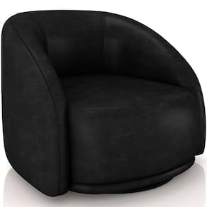 Poltrona Decorativa Giratória Angelina M03 Couríssimo Preto - Lyam Decor
