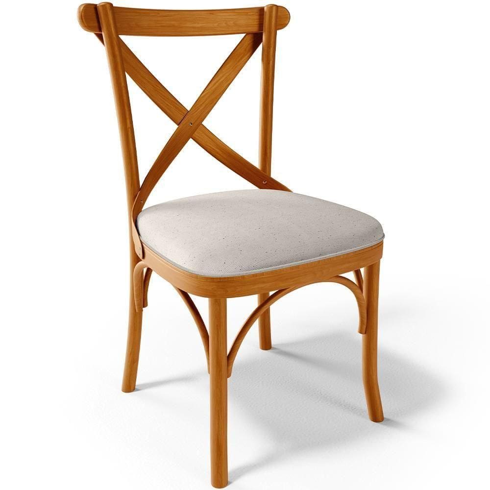 Cadeira Para Sala De Jantar E Estar Living Estofada ávila L02 Linho Cru - Lyam