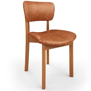Cadeira Para Sala De Jantar Cozinha Living Estofada Dara L02 Couríssimo Camel - Lyam Decor