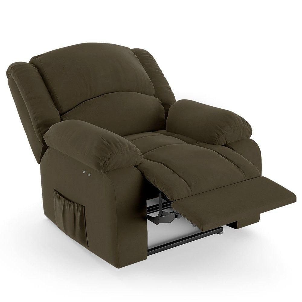 Poltrona Do Papai Reclinável Pietra Power Touch Usb Fh9 Veludo Capuccino - Mpozenato