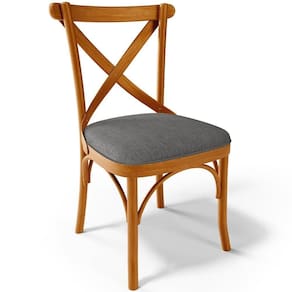 Cadeira Para Sala De Jantar E Estar Living Estofada ávila L02 Linho Cinza Escuro - Lyam
