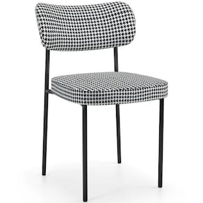 Cadeira Decorativa Estofada Para Sala De Jantar Melina L02 Pied Poule - Lyam Decor