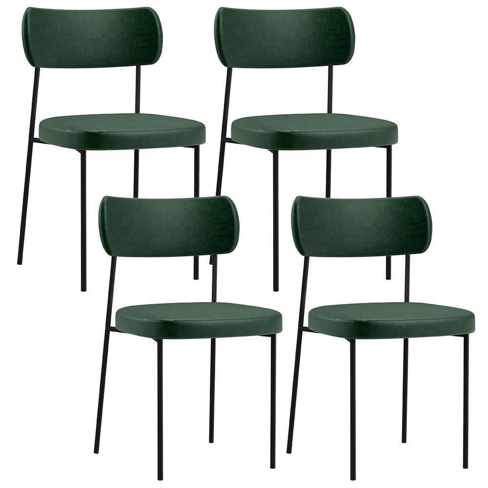 Kit 04 Cadeiras Estofada Para Couríssimo Verde Musgo