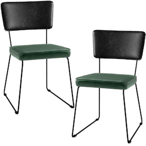 Kit 02 Cadeiras L02 Couríssimo Preto Facto Verde Musgo