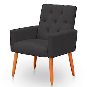 Poltrona Para Sala Reforçada Confortável íris Suede Cinza