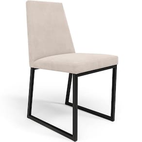 Cadeira Sala De Jantar Preto L02 Suede Bege