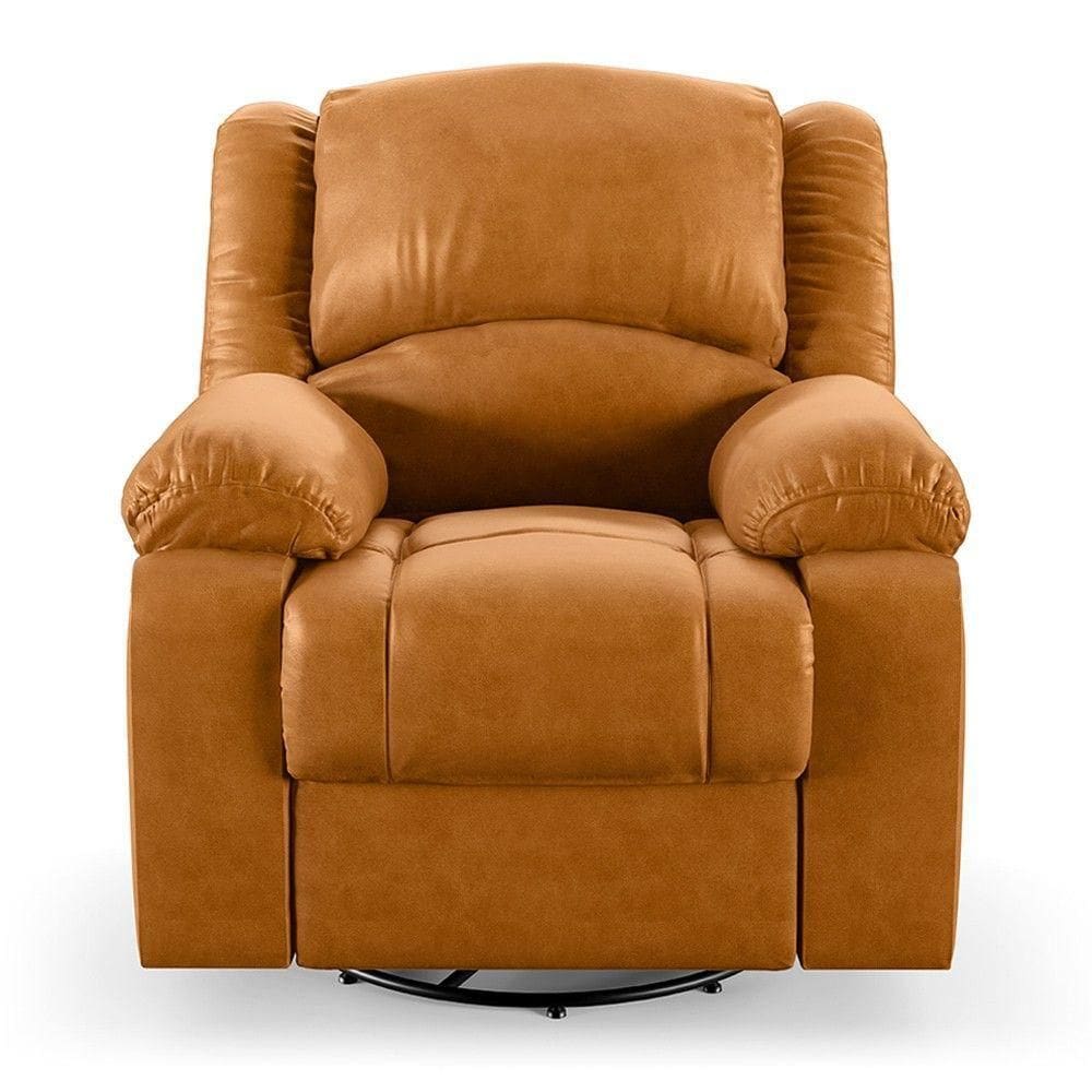 Poltrona Do Papai Reclinável Pietra Glider Giratória Usb Fh9 Pu Whisky - Mpozenato
