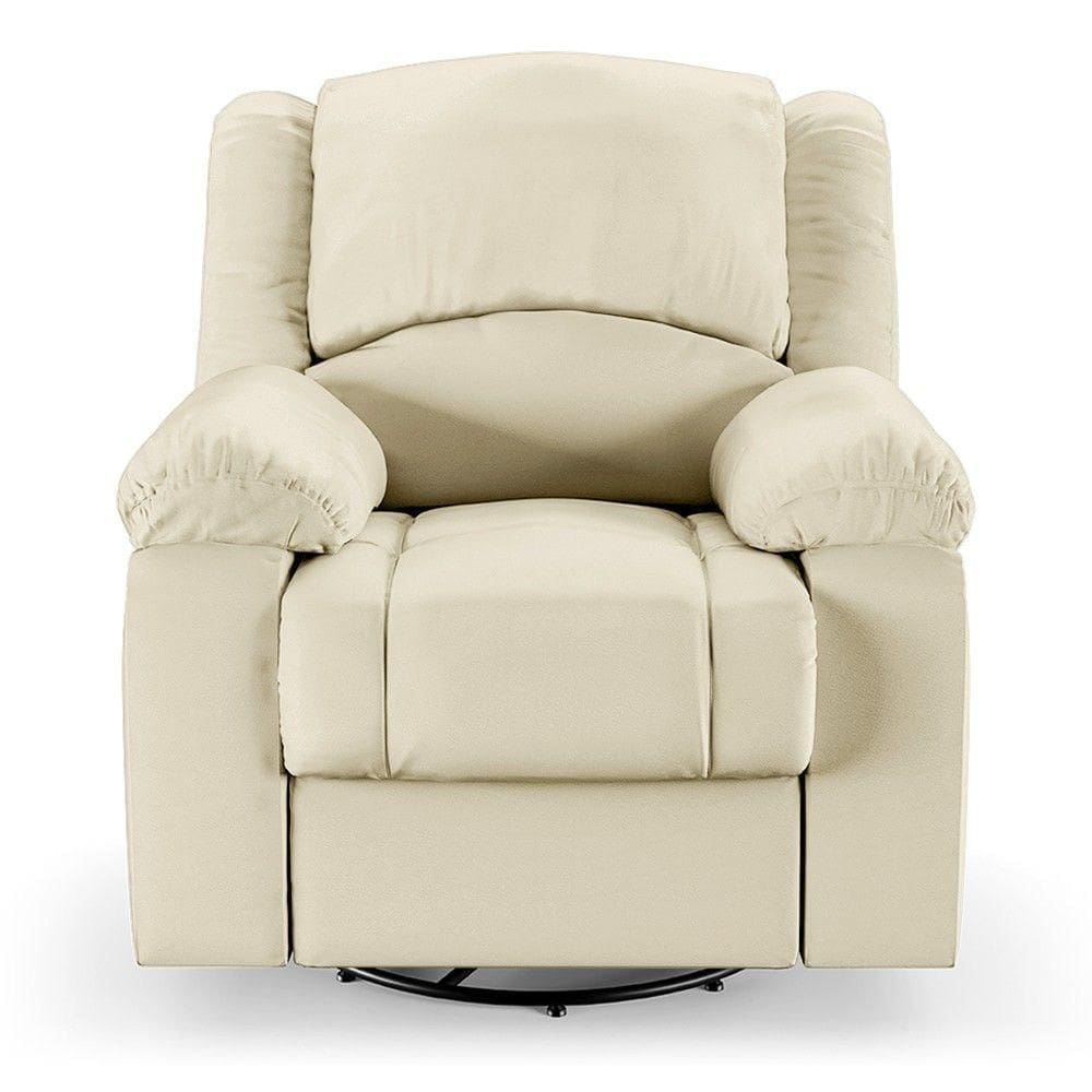 Poltrona Do Papai Reclinável Pietra Glider Giratória Usb Fh9 Pu Bege - Mpozenato