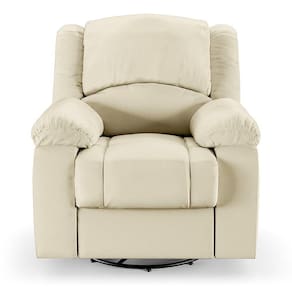 Poltrona Do Papai Reclinável Pietra Glider Giratória Usb Fh9 Pu Bege - Mpozenato