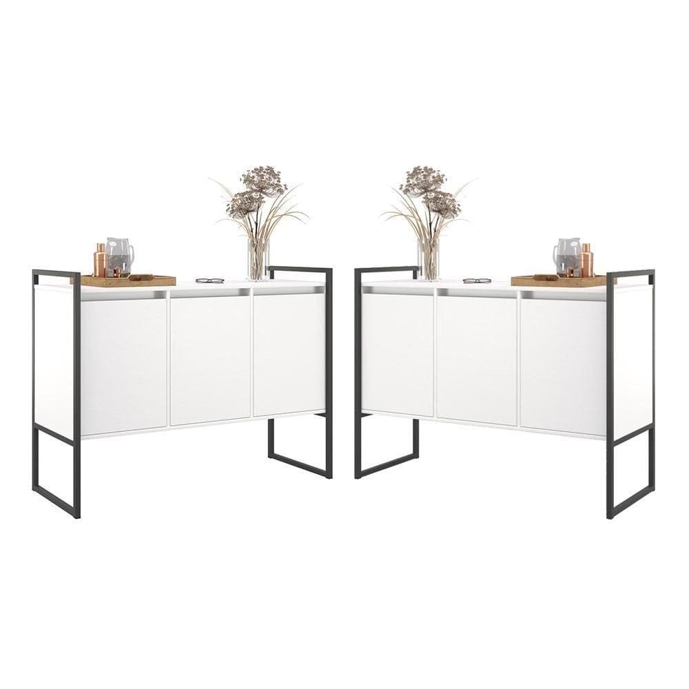 Buffet 3 pts Rouxe Conj2 Unidades - Branco Branco
