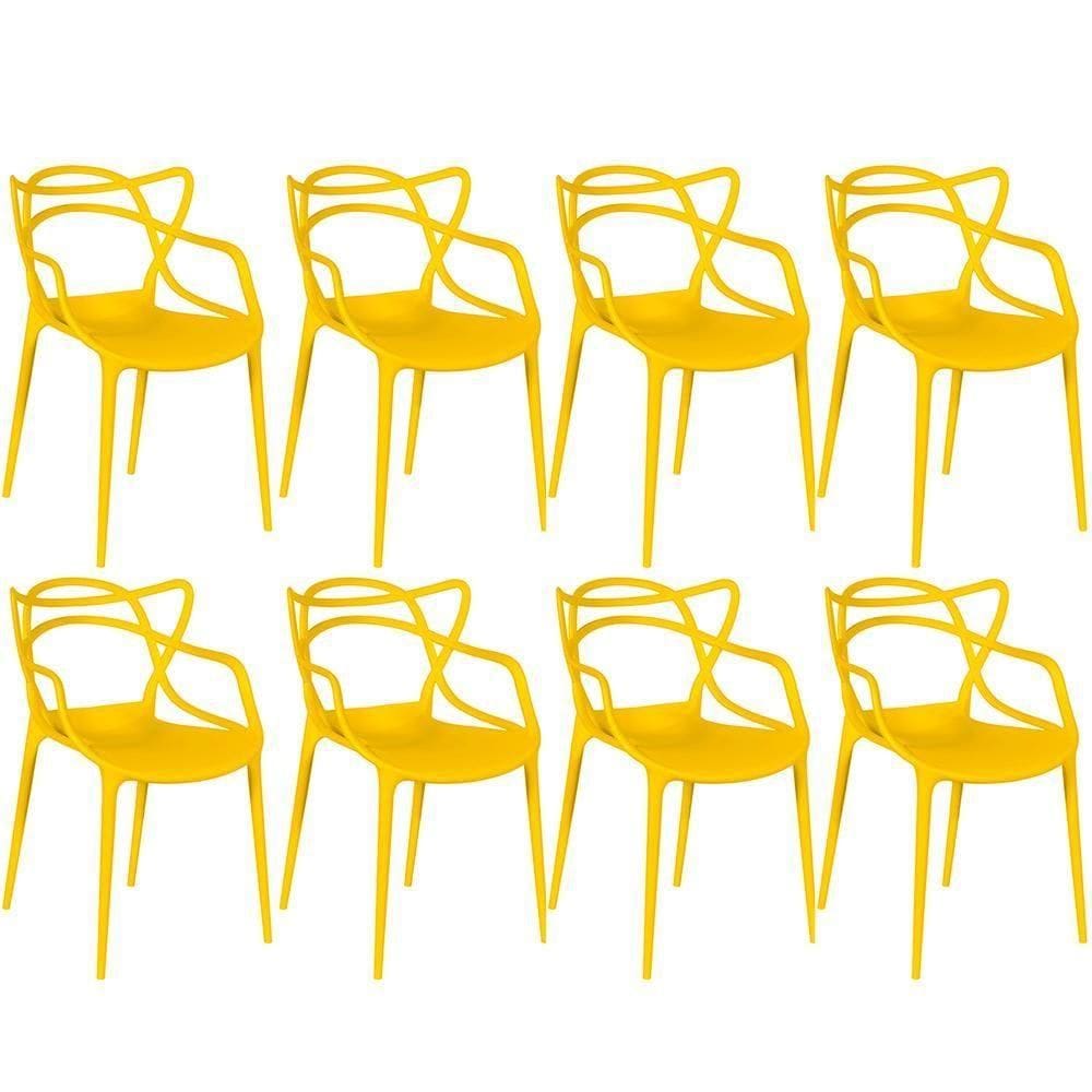 Kit 8 Cadeiras Allegra - Amarelo