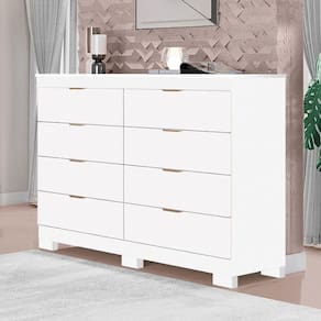 Cômoda Isadora Com 8 Gavetas Em Mdf Premium E Kit De Pés Tuboarte Branco