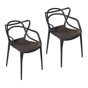 Conjunto Com 2 Cadeiras Monobloco Allegra Preta