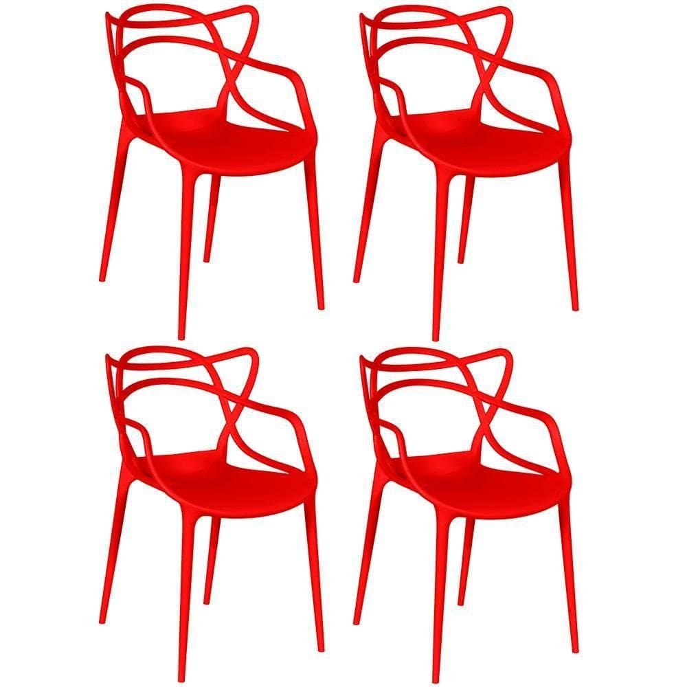 Kit 4 Cadeiras Allegra - Vermelho