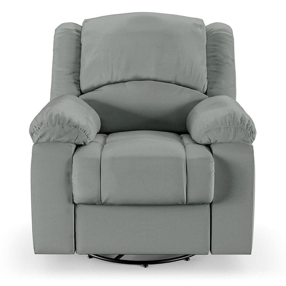Poltrona Do Papai Reclinável Pietra Glider Giratória Fh9 Pu Cinza - Mpozenato