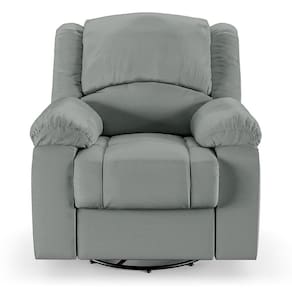 Poltrona Do Papai Reclinável Pietra Glider Giratória Fh9 Pu Cinza - Mpozenato