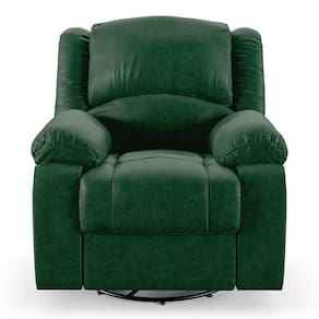 Poltrona Do Papai Reclinável Pietra Glider Giratória Usb Fh9 Pu Verde Musgo - Mpozenato