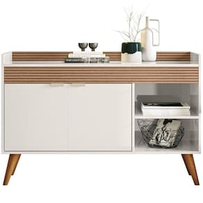 Balcao Aparador Buffet 120 Cm 2 Portas Off White Madeira Dmad Off White Madeira