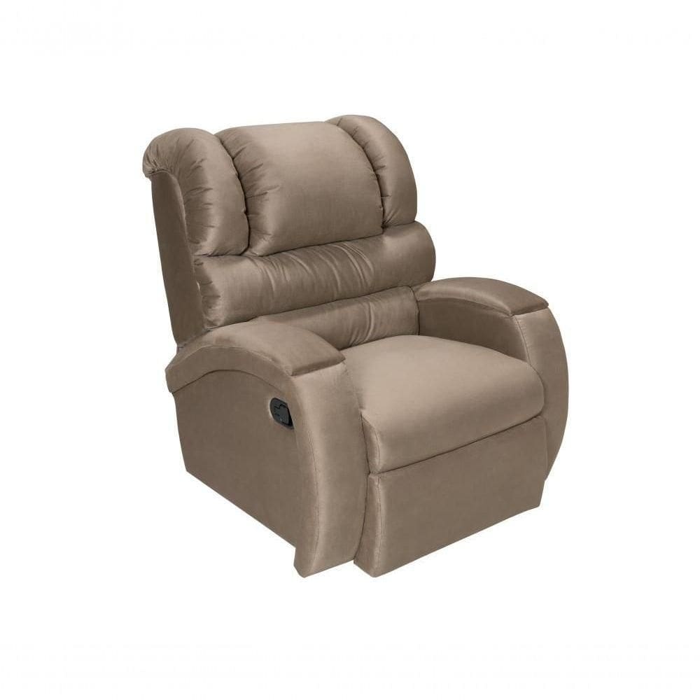 Cadeira Poltrona Reclinável Para Idoso Zero Wall Com Balanço E Giro Com Massageador Suede Chocolate
