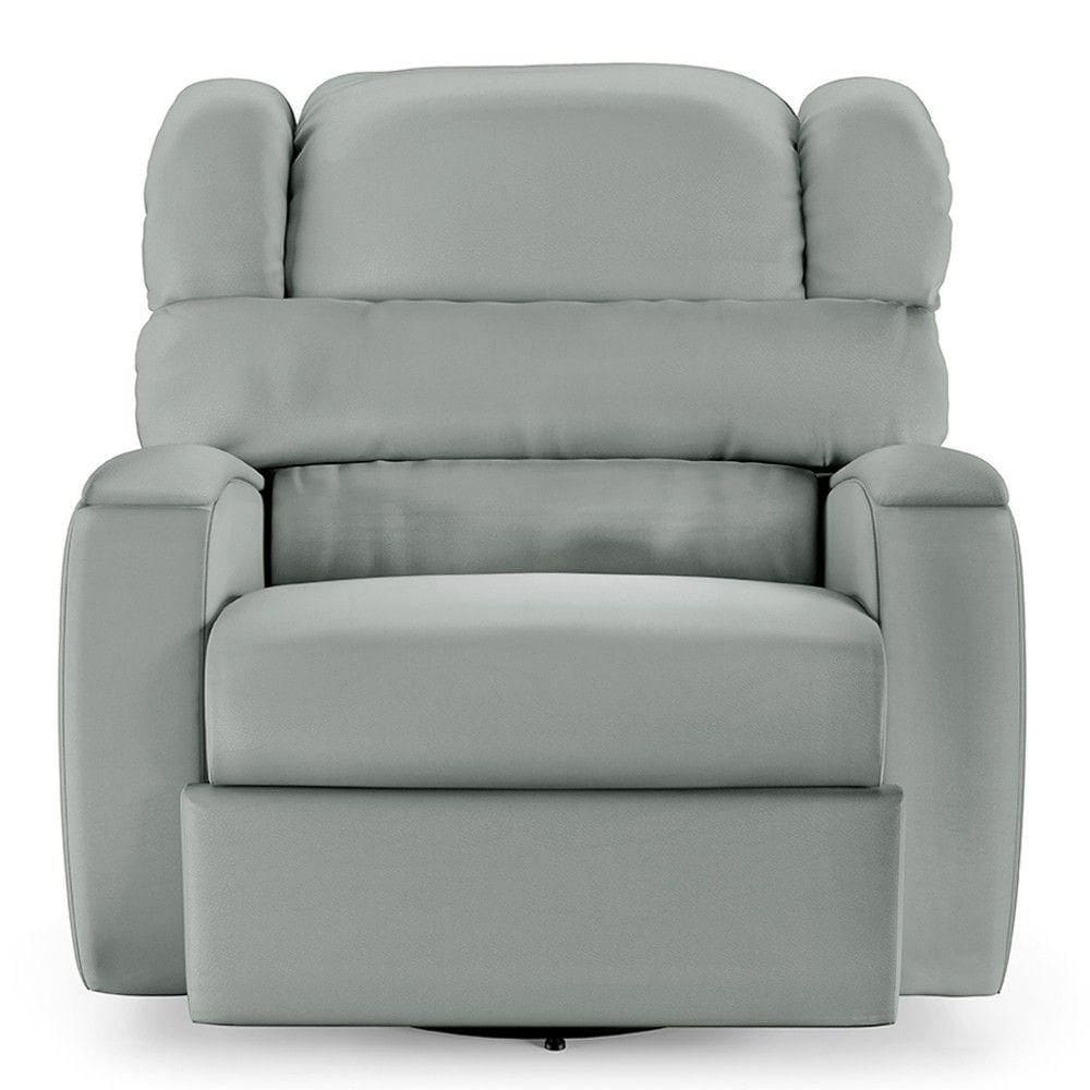 Poltrona Do Papai Reclinável Kalie Glider Giratória Usb Fh9 Pu Cinza - Mpozenato