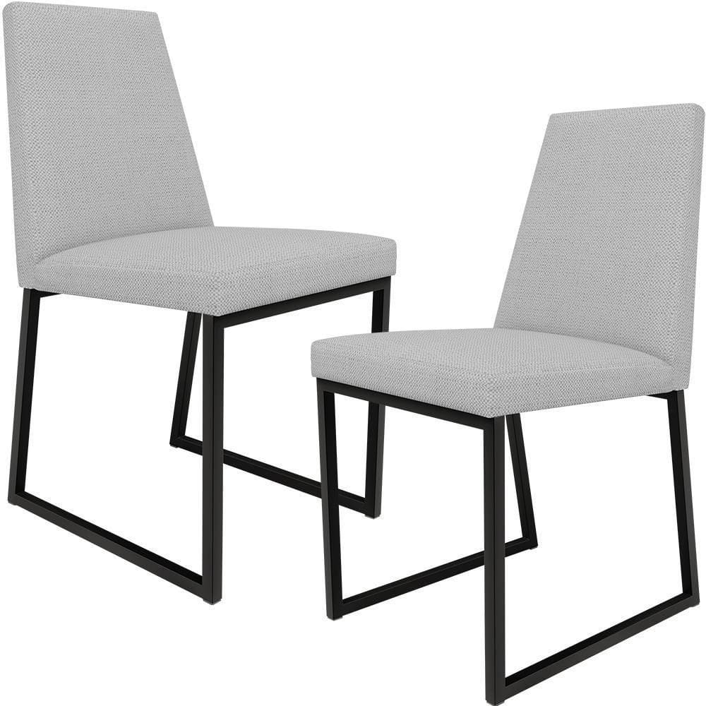 Kit 02 Cadeiras Sala De Jantar L02 Cinza