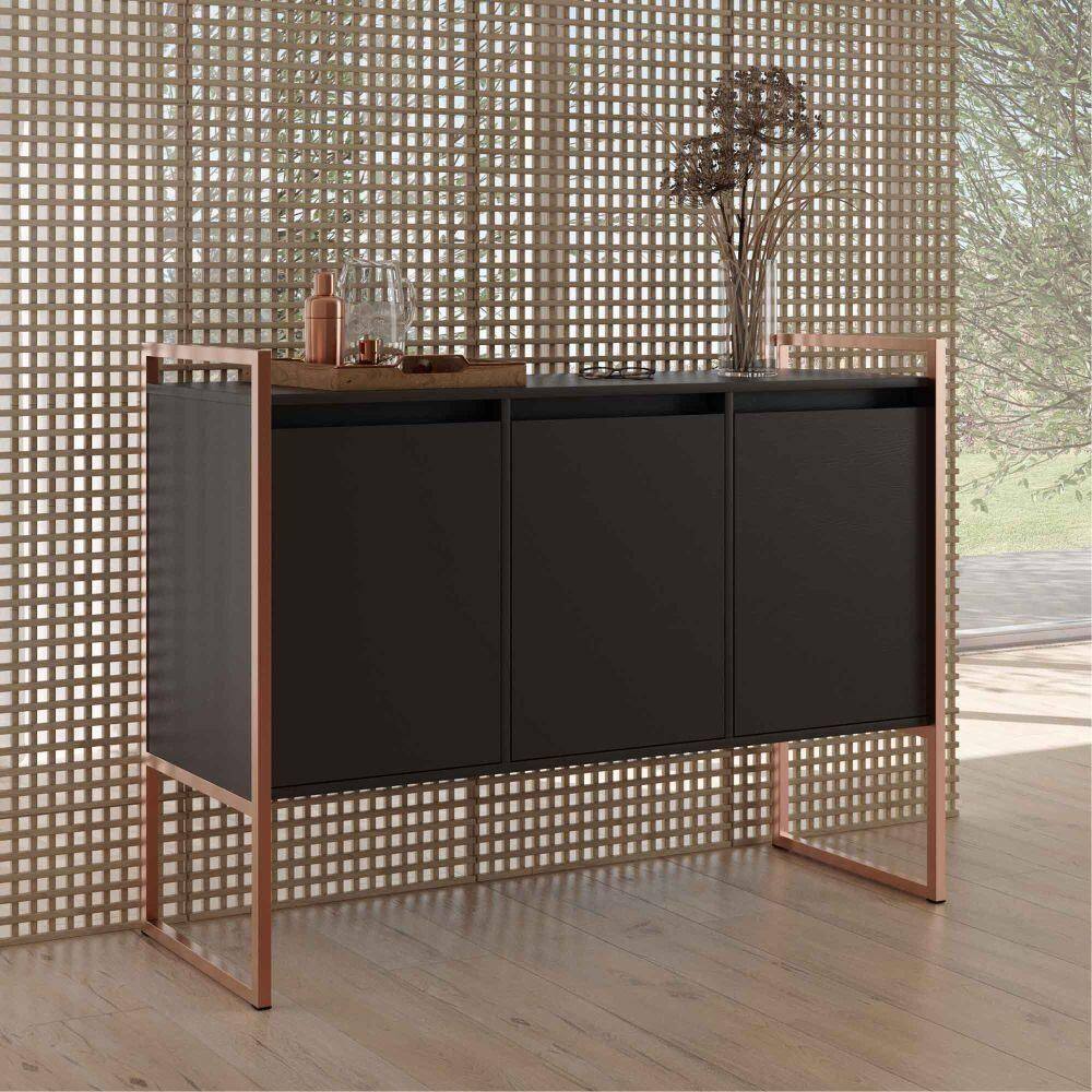 Buffet Industrial 3 pts Rouxe - Preto-cobre Preto-cobre