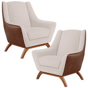 Kit 02 Poltronas Juliet D02 Marrom B-38 Cru C-443
