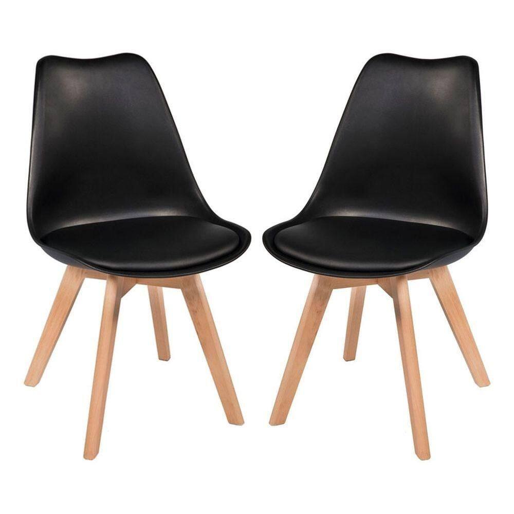 Conjunto 02 Cadeiras Eames Wood Leda Design - Preta