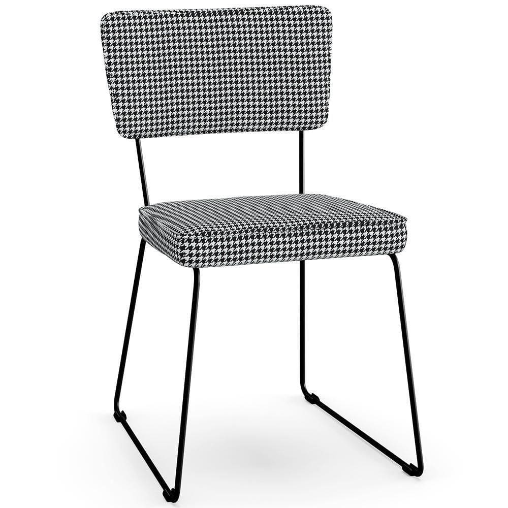Cadeira Decorativa Estofada De Jantar Allana L02 Pied Poule