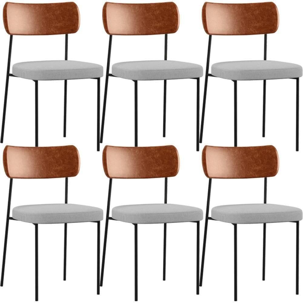 Kit 06 Cadeiras Para Sala De Jantar Melina L02 Camel Cinza