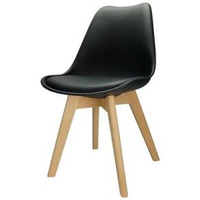 Cadeira Leda – Charles Eames, Saarinen Wood Com Almofada Preta