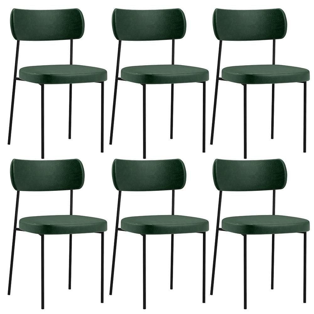 Kit 06 Cadeiras Estofada Para Couríssimo Verde Musgo
