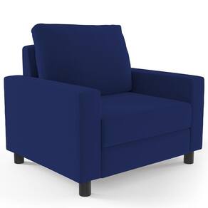 Poltrona Malta Suede Azul Marinho