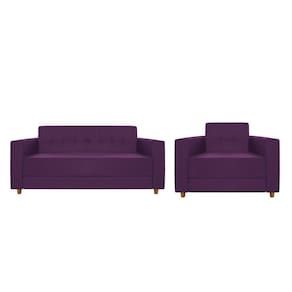 Kit Sofá 2 Lugares E Poltrona Denver Suede - Cor Roxo