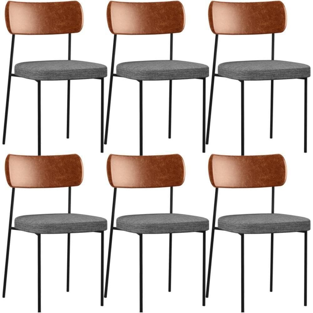 Kit 06 Cadeiras Sala De Jantar L02 Camel Cinza Escuro
