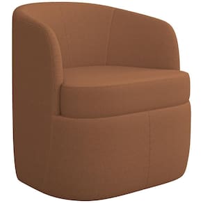 Poltrona Decorativa Giratória Para Sala De Estar Siena K01 Bouclê Mostarda - Lyam Decor