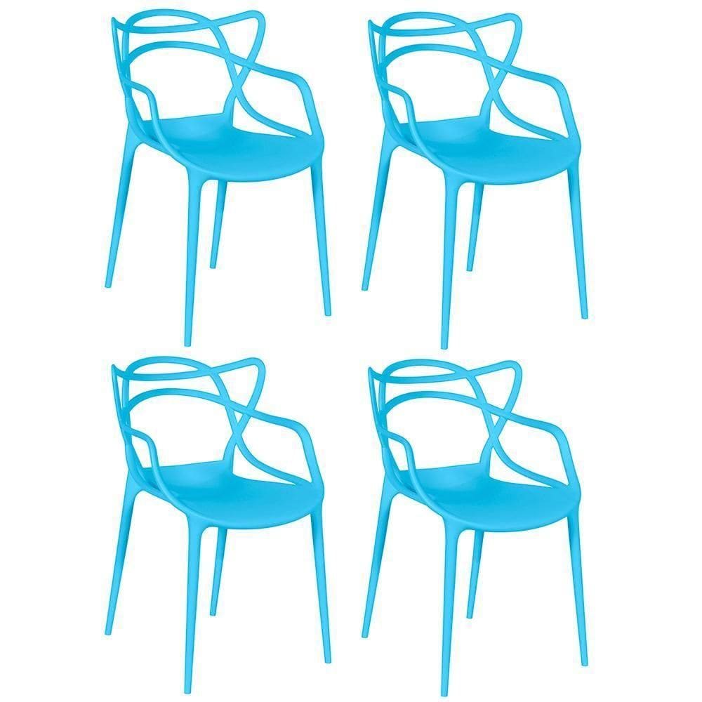 Kit 4 Cadeiras Allegra - Azul