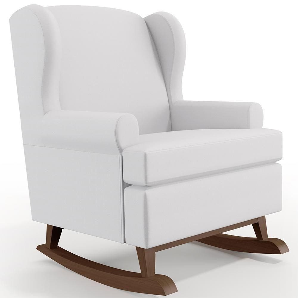 Poltrona Malu Base De Madeira P02 Facto Branco Fosco