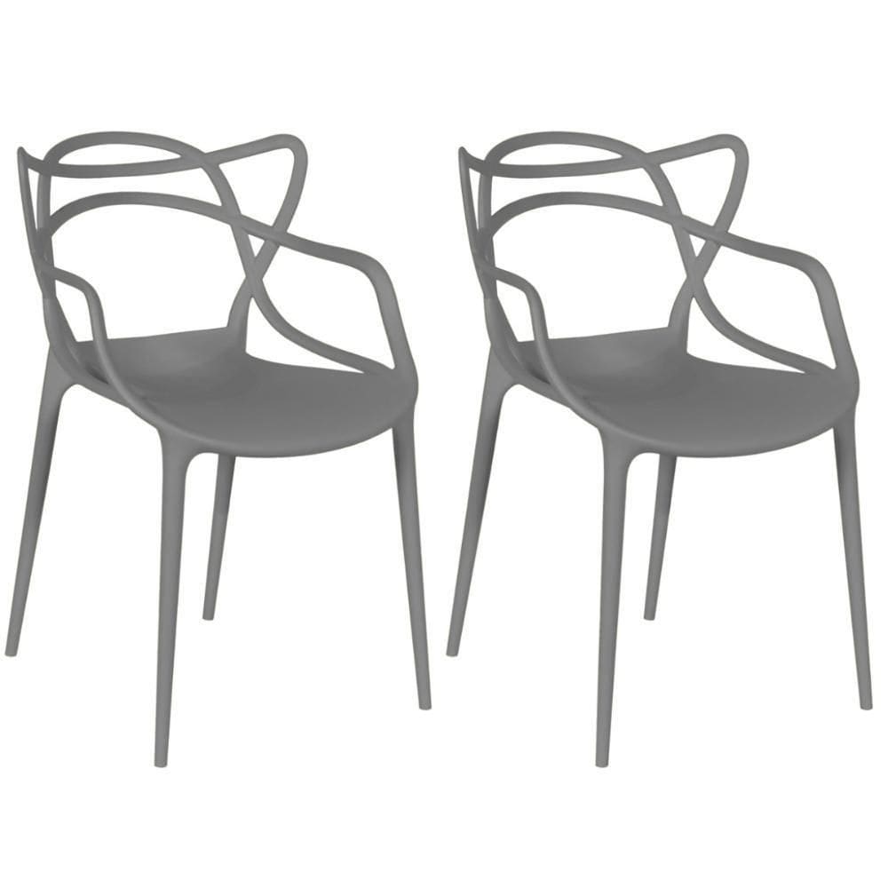 Kit 2 Cadeiras Allegra - Cinza Escuro