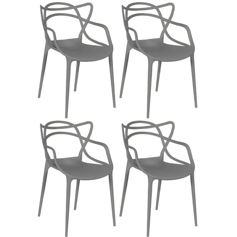 Kit 4 Cadeiras Allegra - Cinza Escuro