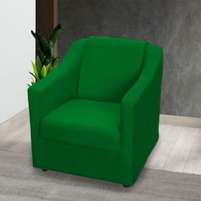 Poltrona Decorativa Mila Pé De Plástico Cromado - Verde Suede