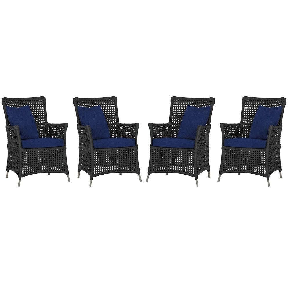 4 Poltronas Igapó Alumínio Pintura Fendi Corda Náutica E10 Preto