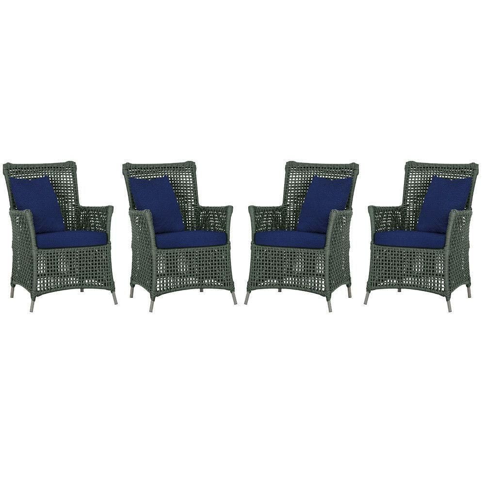 4 Poltronas Igapó Alumínio Pintura Fendi Corda Náutica E10 Verde
