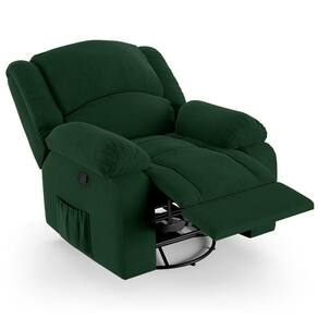 Poltrona Do Papai Reclinável Pietra Glider Giratória Fh9 Veludo Verde - Mpozenato