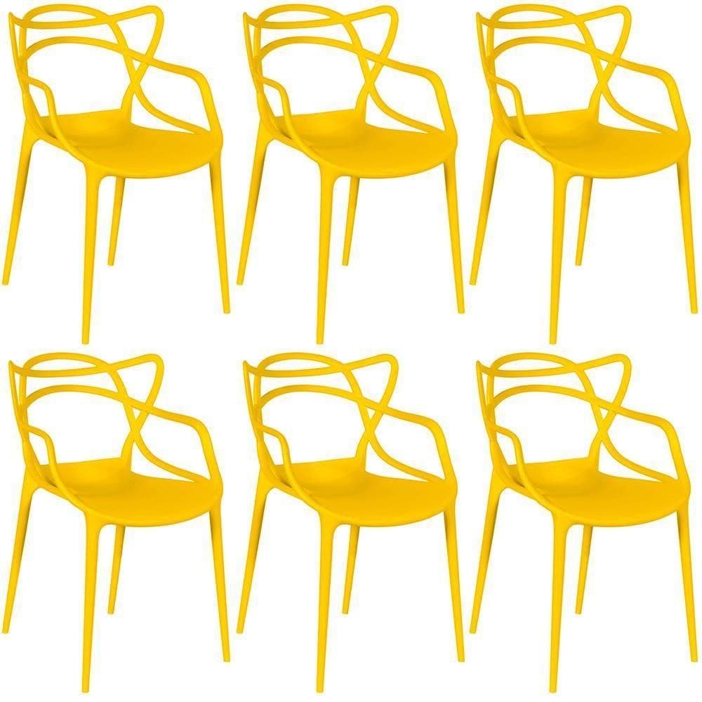 Kit 6 Cadeiras Allegra - Amarelo