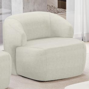 Poltrona Decorativa Fixa Orgânica Living Barolo L06 Linho Cru