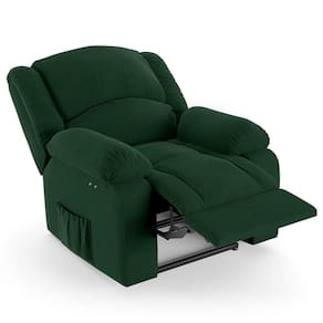 Poltrona Do Papai Reclinável Pietra Power Touch Fh9 Veludo Verde - Mpozenato