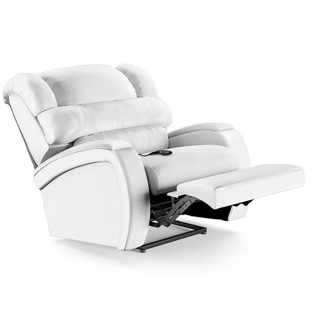 Poltrona Do Papai Reclinável Kalie Controle Power Elétrico Usb Fh9 Pu Branco - Mpozenato